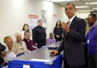 Obama is first president to vote early - after showing his photo ID
